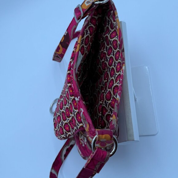 Vera Bradley Large Pink Floral Quilted Saddle-Style Bag - Picture 3 of 3